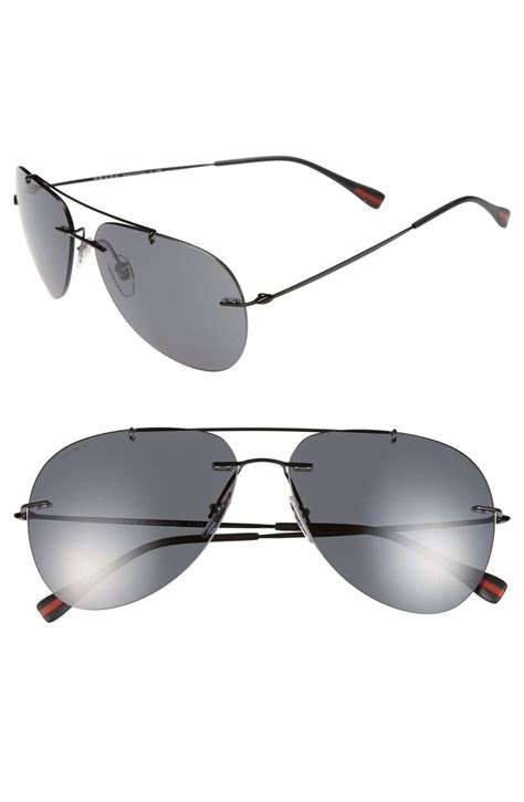 prada 60mm rimless sunglasses|Prada sunglasses men rimless.